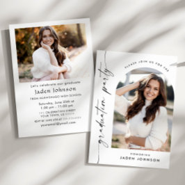 ミニマモダンリストグラード2写真卒業パーティー 招待状