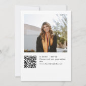 ミニマモダンリストグラード2写真卒業パーティーQR 招待状 (裏面)
