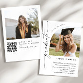 ミニマモダンリストグラード2写真卒業パーティーQR 招待状