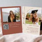 ミニマモダンリストグラード2写真卒業パーティーQR 招待状