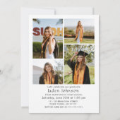 ミニマモダンリストグラード5写真卒業パーティー 招待状 (裏面)