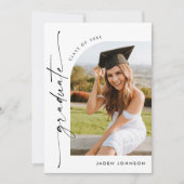 ミニマモダンリストグラード5写真卒業パーティー 招待状 (正面)