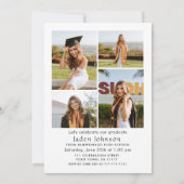 ミニマモダンリストグラード5写真卒業パーティー 招待状 (裏面)