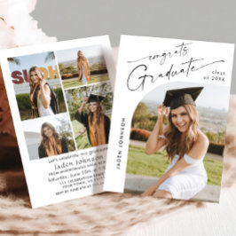 ミニマモダンリストグラード5写真卒業パーティー 招待状