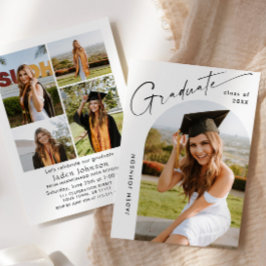 ミニマモダンリストグラード5写真卒業パーティー 招待状