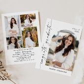 ミニマモダンリストグラード5写真卒業パーティー 招待状