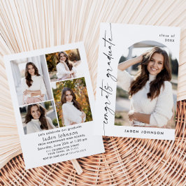 ミニマモダンリストグラード5写真卒業パーティー 招待状