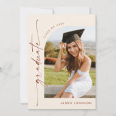 ミニマモダンリストグラード5写真卒業パーティー 招待状 (正面)