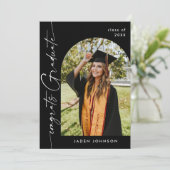 ミニマモダンリストグラード5写真卒業パーティー 招待状 (スタンド正面)