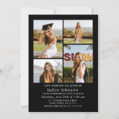 ミニマモダンリストグラード5写真卒業パーティー 招待状 (裏面)