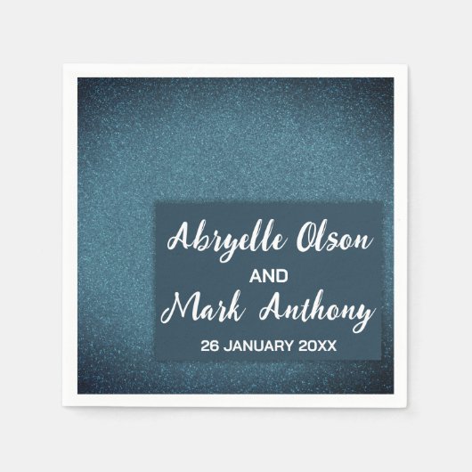 ミニマモダンリストグリッターグラム結婚ズ婚約 スタンダードカクテルナプキン (正面)