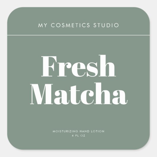 ミニマモダンリストグリーン包装化粧品用キャンドル スクエアシール (正面)