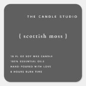 ミニマモダンリストグレー包装用キャンドル化粧料 スクエアシール (正面)