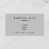 ミニマモダンリストグレー白いストライプフリーランサー 名刺 (裏面)