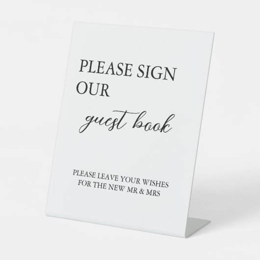 ミニマモダンリストゲストブ結婚ック 台座サイン (正面)