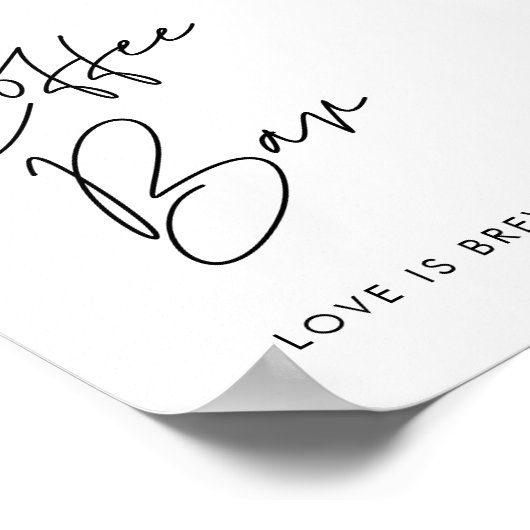 ミニマモダンリストコーヒーバー標識 ポスター (角)