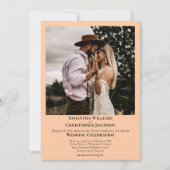 ミニマモダンリストコーラルピーチ結婚ズ写真 招待状 (正面)