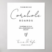 ミニマモダンリストコーンホー結婚ルズゲストブック ポスター (正面)