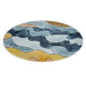 ミニマモダンリストゴールデンサンイラストレーション カッティングボード (角)