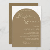 ミニマモダンリストゴールデンダストブライダルシャワー 招待状 (正面/裏面)