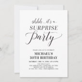 ミニマモダンリストサプライズ30th誕生日パーティー 招待状 (正面)