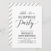 ミニマモダンリストサプライズ30th誕生日パーティー 招待状 (正面/裏面)