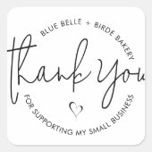 ミニマモダンリストサンキュースモールビジネスハートS スクエアシール (正面)