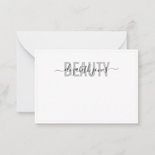 ミニマモダンリストシグネチャー白黒 ノートカード (正面)