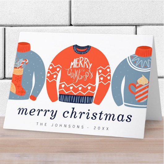 ミニマモダンリストシックで醜いニットのセーター シーズンカード