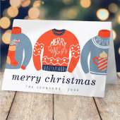 ミニマモダンリストシックで醜いニットのセーター シーズンカード