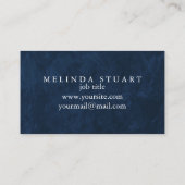 ミニマモダンリストシックなネイビーブルービジネスカード 名刺 (裏面)