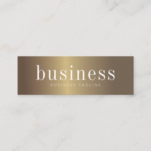 ミニマモダンリストシックフェイク金ゴールドQRコード スキニー名刺 (正面)