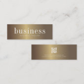 ミニマモダンリストシックフェイク金ゴールドQRコード スキニー名刺 (正面/裏面)