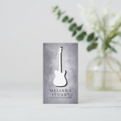 ミニマモダンリストシックミュージシャンギター先生バス 名刺 (スタンド正面)