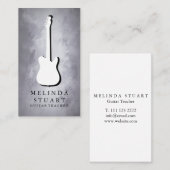 ミニマモダンリストシックミュージシャンギター先生バス 名刺 (正面/裏面)