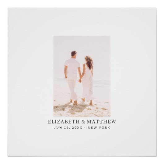 ミニマモダンリストシック写真代替ゲストブック ポスター (正面)