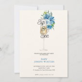 ミニマモダンリストシャンパンシップ&ベビーシャワーを見る 招待状 (正面)