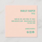 ミニマモダンリストシンプルおもしろいプロフェッショナル写真 スクエア名刺 (裏面)