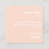 ミニマモダンリストシンプルおもしろいプロフェッショナル写真 スクエア名刺 (裏面)