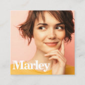 ミニマモダンリストシンプルおもしろいプロフェッショナル写真 スクエア名刺 (正面)