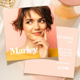 ミニマモダンリストシンプルおもしろいプロフェッショナル写真 スクエア名刺