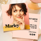 ミニマモダンリストシンプルおもしろいプロフェッショナル写真 スクエア名刺