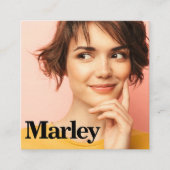 ミニマモダンリストシンプルおもしろいプロフェッショナル写真 スクエア名刺 (正面)