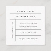 ミニマモダンリストシンプルのインテリアデザイン写真 スクエア名刺 (正面)