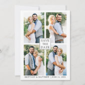 ミニマモダンリストシンプルのカップル4枚の写真 セーブザデート (正面)