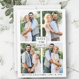 ミニマモダンリストシンプルのカップル4枚の写真 セーブザデート