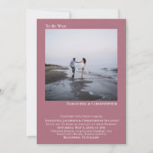 ミニマモダンリストシンプルのバラ写真結婚の 招待状 (正面)