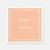 ミニマモダンリストシンプルのピーチ結婚ズカクテル スタンダードカクテルナプキン (正面)