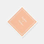 ミニマモダンリストシンプルのピーチ結婚ズカクテル スタンダードカクテルナプキン (角)