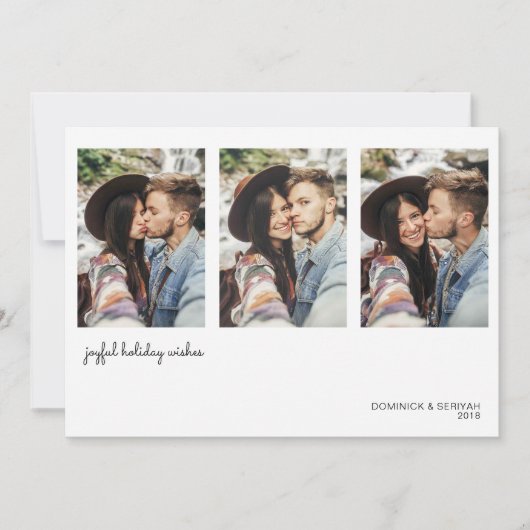 ミニマモダンリストシンプルのホリデーフォト シーズンカード (正面)